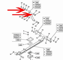 Rubber bushes for rear shock absorbers